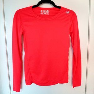 New Balance Bright Coral Pink Long Sleeve Workout Shirt